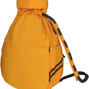 Water-Resistant Drawstring Bag - Expandable 30L with Anti-Theft Zipper Pockets - Ideal Small Cinch Backpack for Men, Women, and Kids - Perfect Gym, Beach, School, and Travel Bag (Orange)