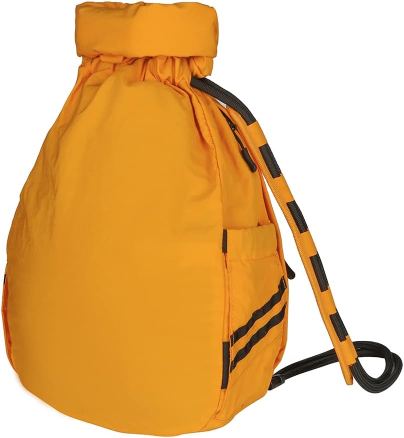 Water-Resistant Drawstring Bag - Expandable 30L with Anti-Theft Zipper Pockets - Ideal Small Cinch Backpack for Men, Women, and Kids - Perfect Gym, Beach, School, and Travel Bag (Orange)