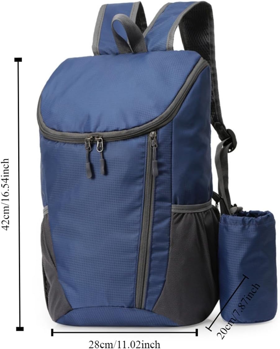 Portable Foldable Backpack Folding Mountaineering Bag, Ultralight Outdoor Cycling Rucksack, Travel Hiking Knapsack(Dark Blue) - Image 2