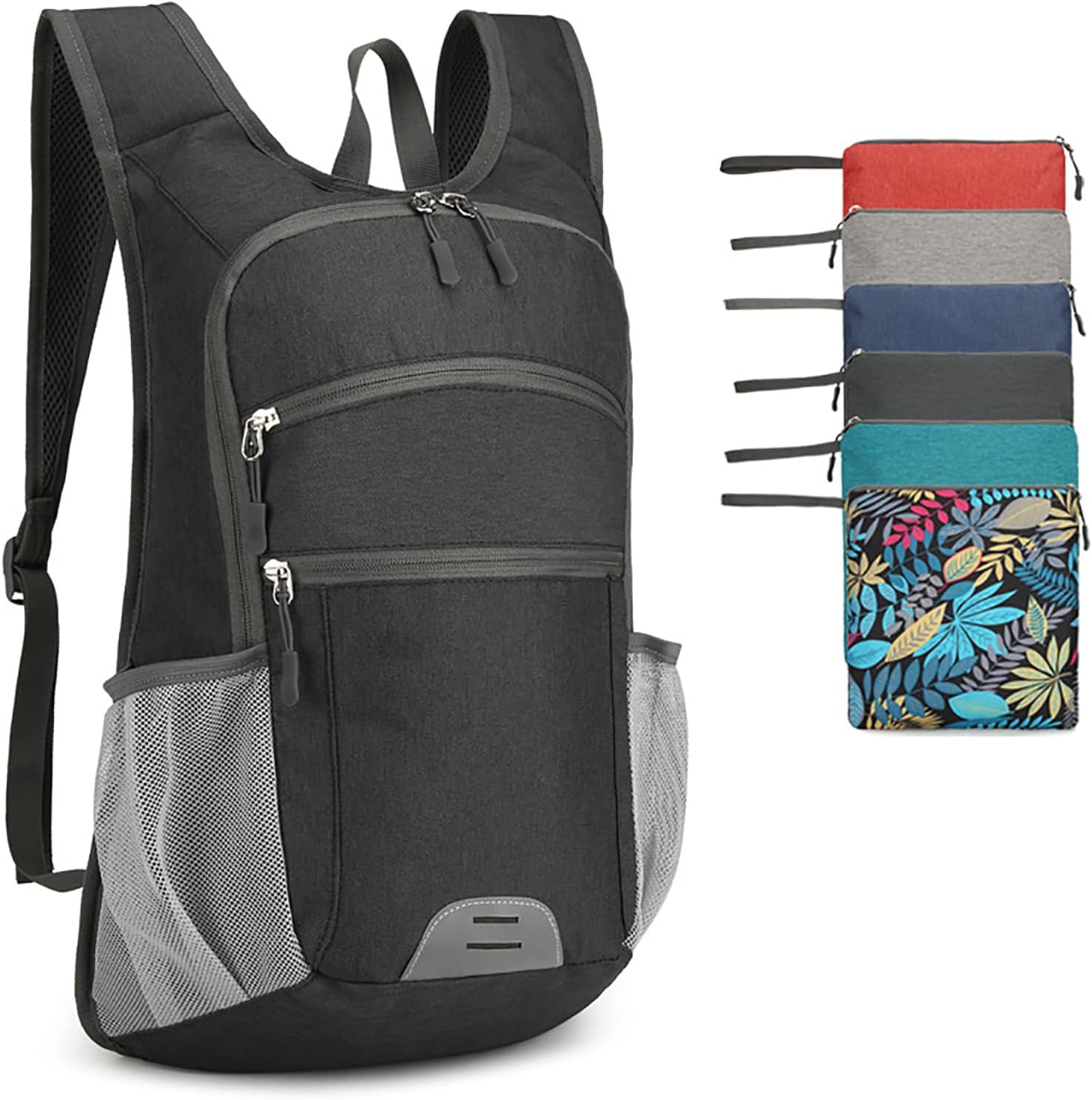 15L Hiking Backpack Foldable Ultralight Hiking Pack Small Travel Backpackfor Women Men (Black)