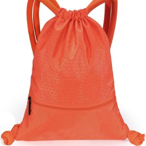 Drawstring Backpack Bag for Sports Lightweight Foldable Gym Bag with Sturdy Draw Cord Shoulder Strap Hiking Travel Camping