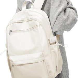 Backpack for Teen Lightweight Backpack Women Travel Backpacks Waterproof High Bookbag for Men Classic Casual Daypacks(Beige)