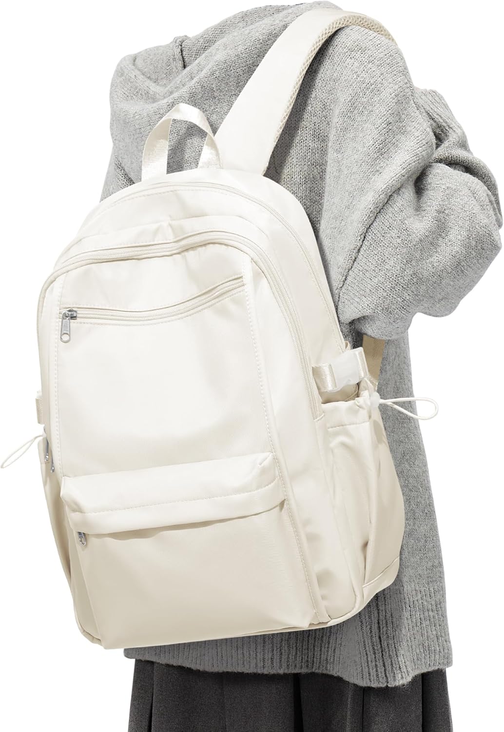 Backpack for Teen Lightweight Backpack Women Travel Backpacks Waterproof High Bookbag for Men Classic Casual Daypacks(Beige)