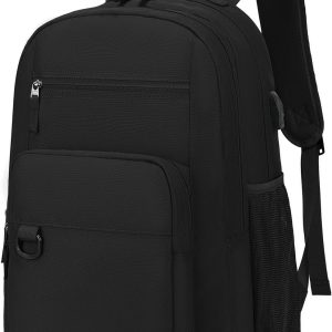 Lightweight Black Backpack for Men Casual  Backpacks for  Work15.6 inch Laptop Bookbag with USB Charging Port