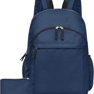 Navy Blue Backpack for , , High, Middle ,Water Resistant Bookbag for Teens, Basic Backpack for Daily, Travel, Work, Business Laptop Backpack for Men Women (Navy)