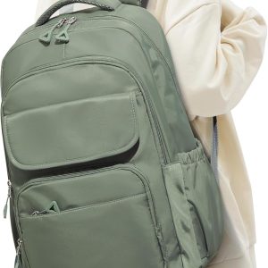 Backpack for Women Men, Waterproof High  Laptop Backpack, Multifunction Casual Daypack, Classic Basic  Backpack, Middle  Bookbag for Teen  Boys,Military Green